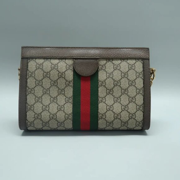 GUCCI Ophidia Brown Canvas Shoulder Bag 1126-020625 - Picture 2 of 12